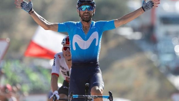 ep alejandro valverde tras ganarsegunda etapala vueltaespana 2018