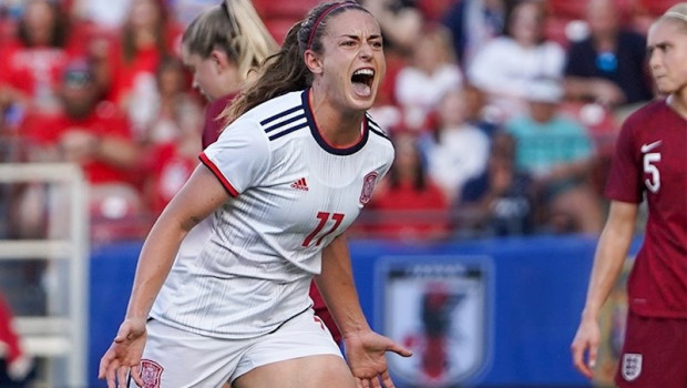 ep alexia putellas celebra el gol de la victoria de la seleccion espanola en la shebelieves cup