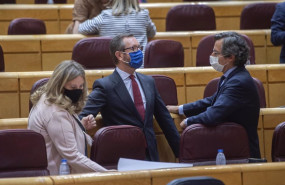 ep archivo   el portavoz del pp en el senado javier maroto c y otros senadores del pp durante una