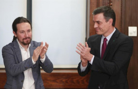 ep el presidente del gobierno en funciones pedro sanchez dech y el secretario general de podemos 20200103173105