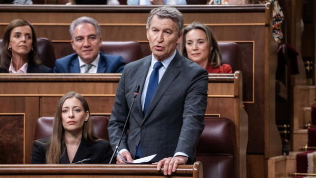 ep el presidente del pp alberto nunez feijoo durante una sesion plenaria en el congreso a 29 de