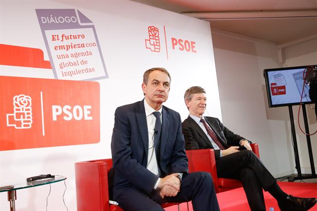 El expresidente Zapatero en un coloquio con el economista Jeffrey Sachs | PSOE ep expresidente zapateroun coloquioeconomista jeffrey sachs
