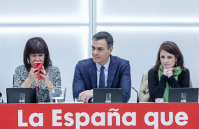 ep i-d la presidenta del psoe cristina narbona el presidente del gobierno pedro sanchez y la