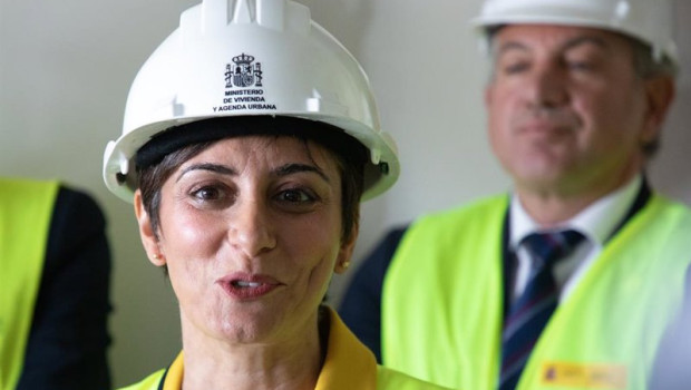 ep la ministra de vivienda y agenda urbana isabel rodriguez durante la visita a las 40 viviendas