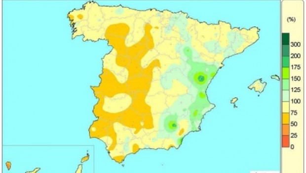 ep las lluvias recogidasespanaoctubre21mayo estan12cientodebajolo normal