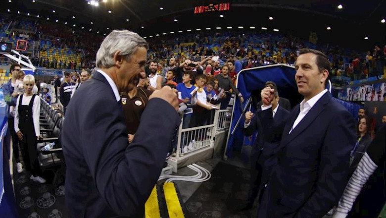 ep pesic y nacho rodriguez se saludan en la copa del rey de las palmas ep pesic y nacho rodriguez se saludan en la copa del rey de las palmas