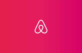 airbnb logo over gradient