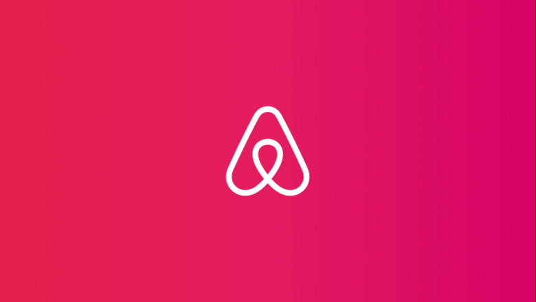 airbnb logo over gradient