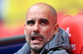 ep 18 may 2019 england london manchester city manager pep guardiola is pictured prior to the english fa cup final soccer match between manchester city and watford at wembley stadium photo mike egertonpa wiredpa