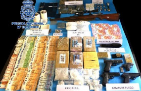 ep cocaina dinero y armas incautadas por la policia nacional