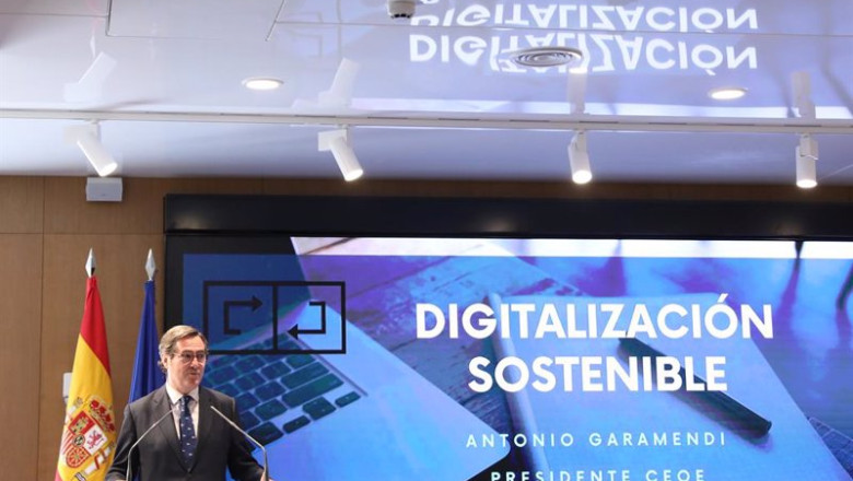 ep el presidente de la ceoe antonio garamendi durante la presentacion de los resultados de la ep el presidente de la ceoe antonio garamendi durante la presentacion de los resultados de la