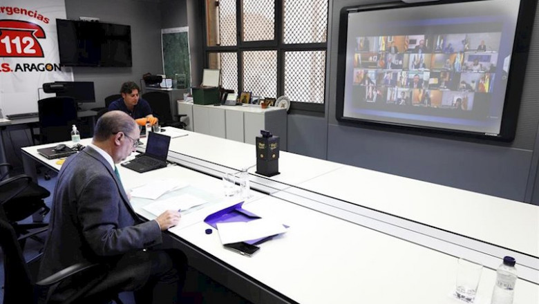 Javier Lambán participa en la cuarta videoconferencia de presidentes autonómicos con Pedro Sánchez | GOBIERNO DE ARAGÓN ep javier lamban participa en la cuarta videoconferencia de presidentes autonomicos con pedro