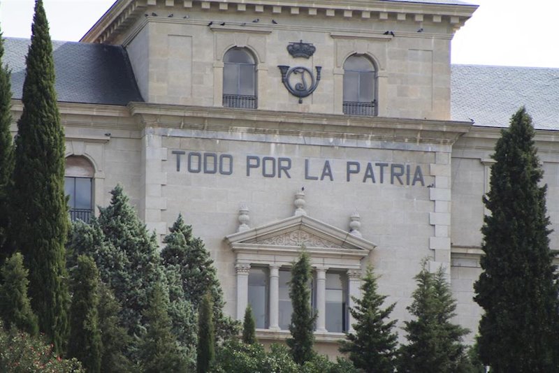 ep plano detalle de una de las fachadas de la academia de infanteria