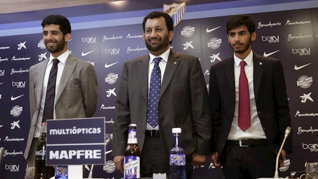 ep sheikh abdullah bin nasser al thani presidente del malaga durante una rueda de prensa