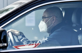 ep 18 may 2020 italy turin juventus manager maurizio sarri arrives at the clubs training ground