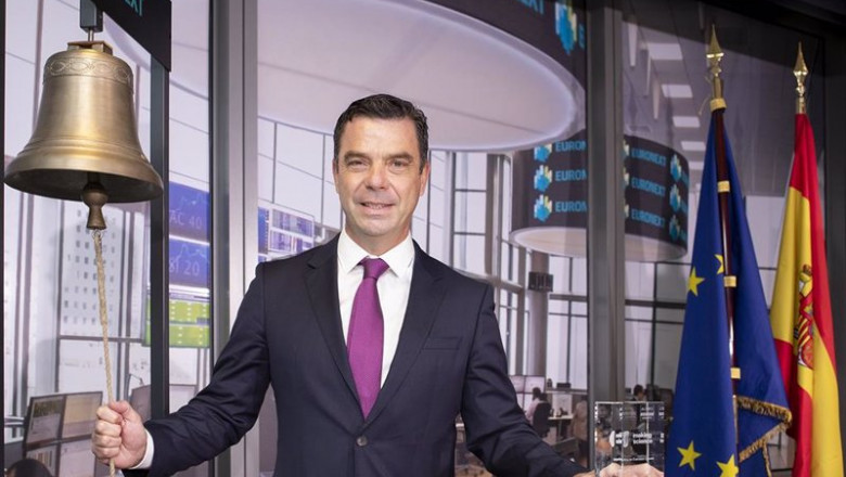 El consejero delegado de Making Science, José Antonio Martínez Aguilar, durante la incorporación de la compañía al Euronext Growth de París | MAKING SCIENCE ep el consejero delegado de making science jose antonio martinez aguilar durante la incorporacion de