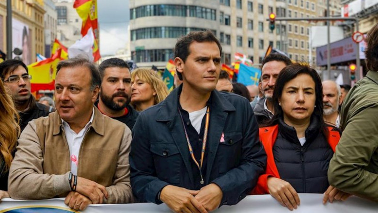 ep el presidente de ciudadanos albert rivera asiste a la manifestacion convocada por jusapol para la