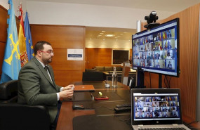 ep el presidente del principado adrian barbon participa en la videoconferencia de presidentes de