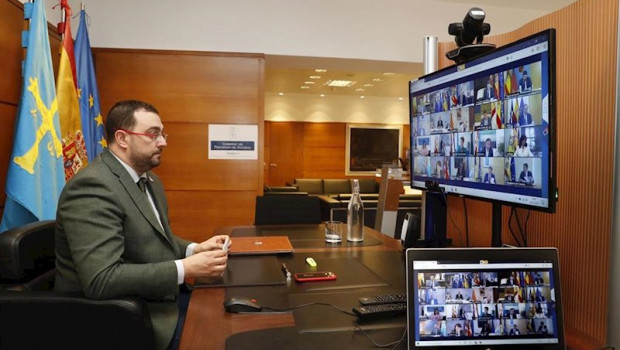 ep el presidente del principado adrian barbon participa en la videoconferencia de presidentes de