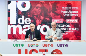 ep el secretario general de ccoo unai sordo d y el secretario general de ugt pepe alvarez i durante