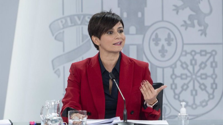 ep la ministra portavoz y de politica territorial isabel rodriguez comparece en una rueda de prensa