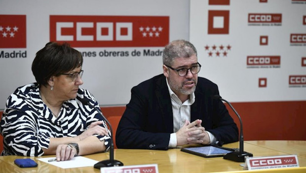 ep la secretaria de accion sindical mari cruz vicente y el secretario general de ccoo unai sordo en